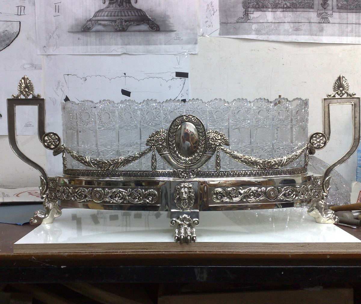 In Memory of Carl Fabergé Centerpiece Vase in 925 Sterling Silver Centerpiece