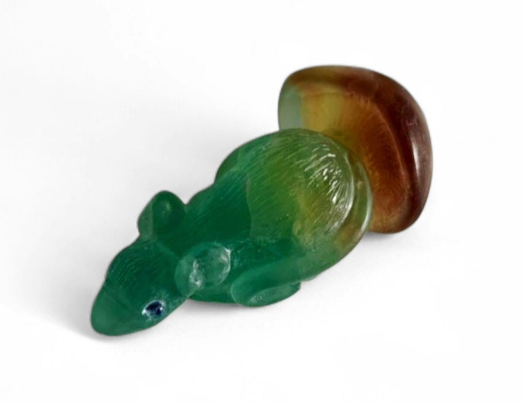 Hand-Carved Natural Fluorite Sculpture in Sterling Silver & 24K Gold Vermeil