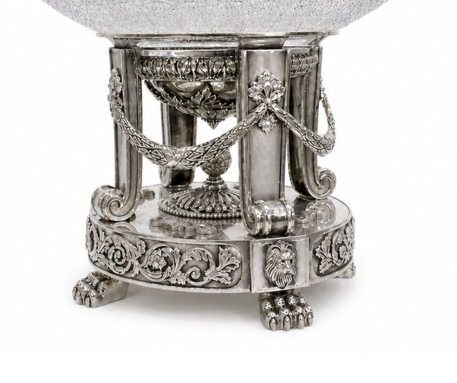 Snow Lion Centerpiece Vase in Sterling Silver – Monumental Luxury Decorative Art