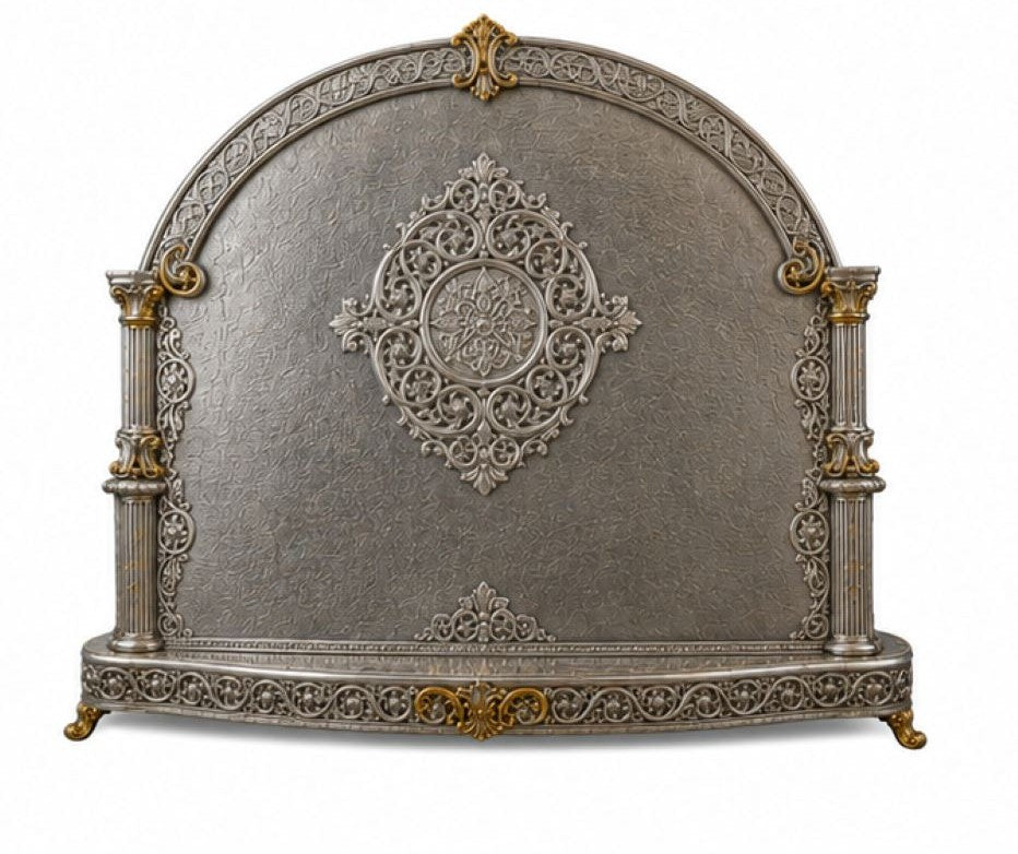 Back view of Legacy of Light sterling silver Hanukkiah with ornate handcrafted silverwork and gold accents