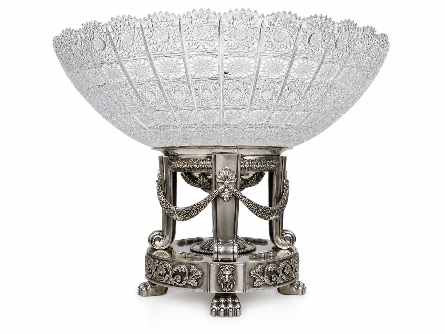 Snow Lion Centerpiece Vase in Sterling Silver – Monumental Luxury Decorative Art