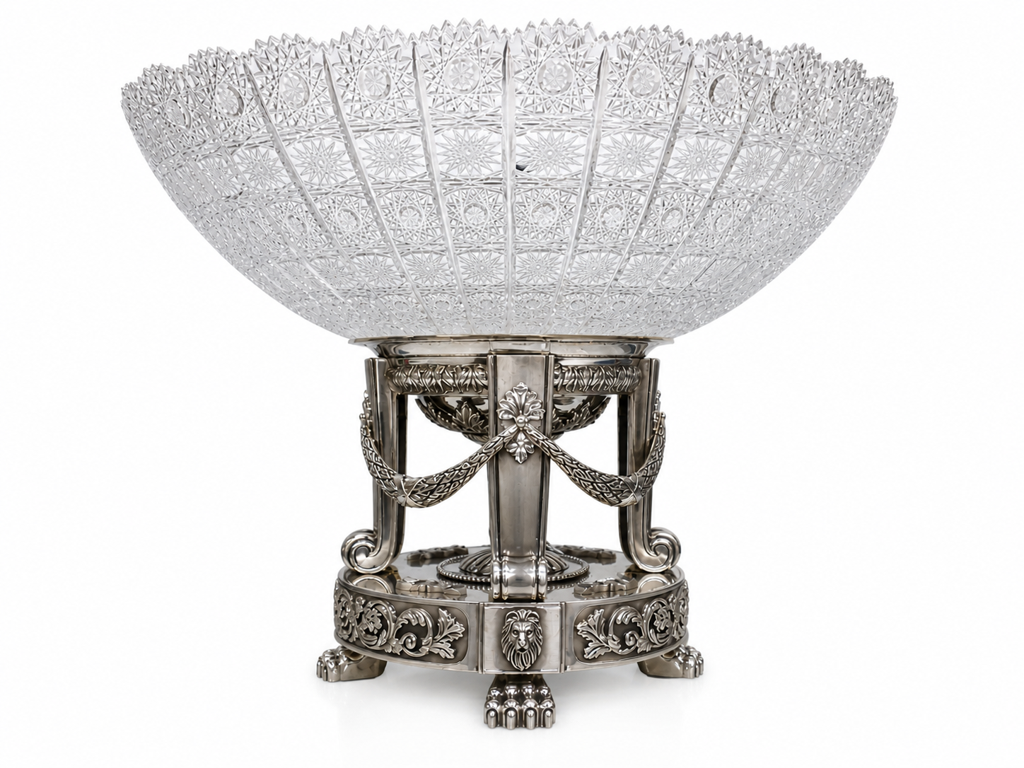 Snow Lion Centerpiece Vase in Sterling Silver – Monumental Luxury Decorative Art