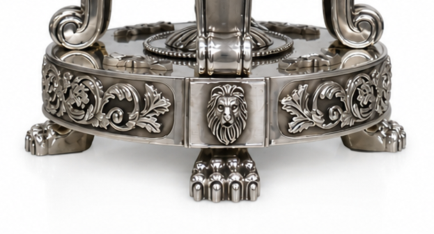 Snow Lion Centerpiece Vase in Sterling Silver – Monumental Luxury Decorative Art