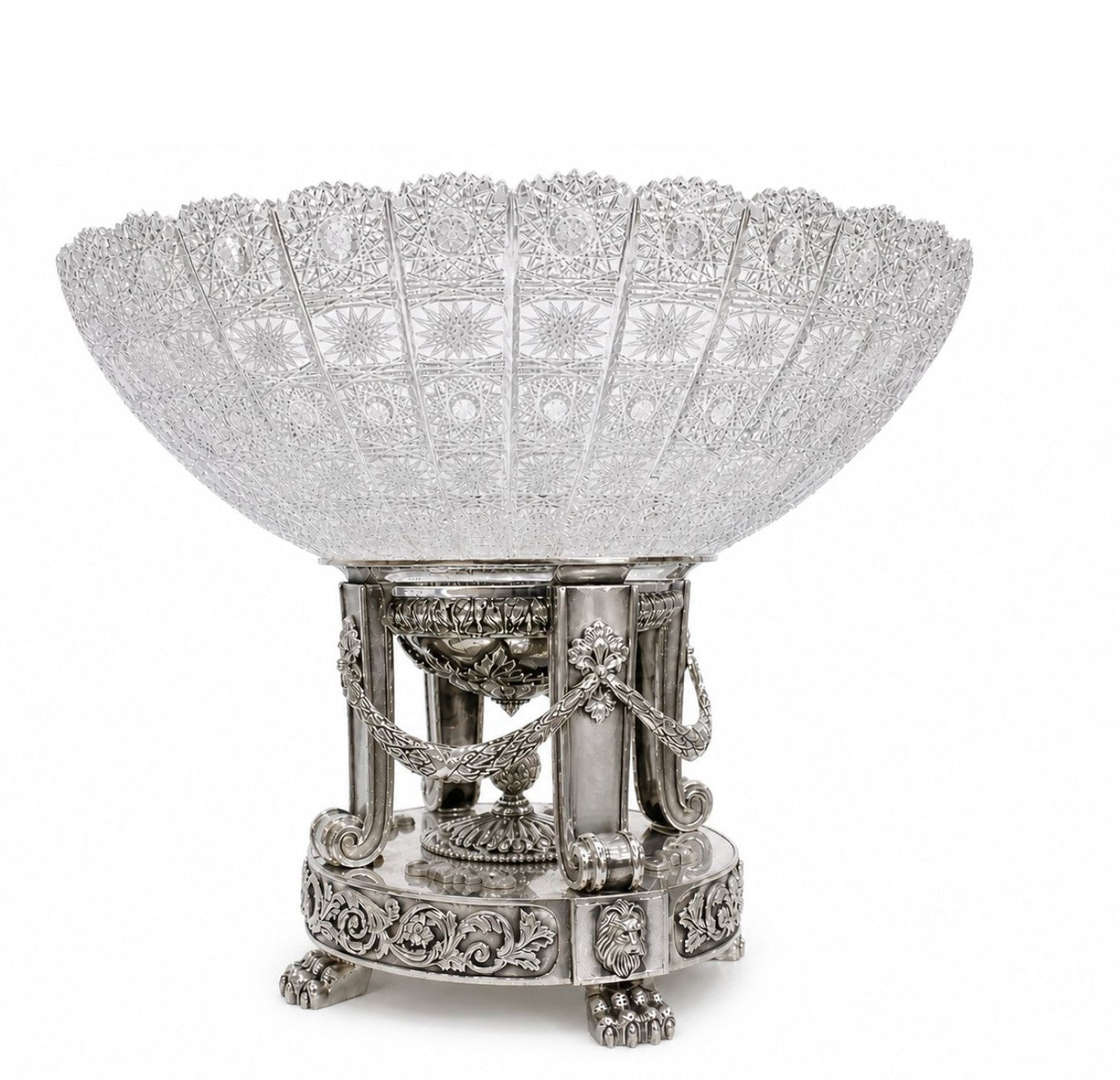 Snow Lion Centerpiece Vase in Sterling Silver – Monumental Luxury Decorative Art